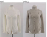 ANGORA HIGH NECK SLEEVELESS TOP CARDIGAN SET (5COLORS!)