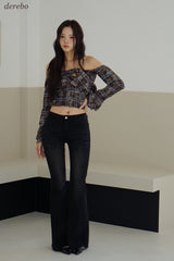 black jeans bootcut denim pants
