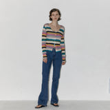 Denim bootcut line pants