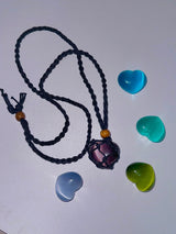 Catseye heart gemstone necklace (5color)