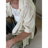 [UNISEX] Fabric see through open kara shirts (2color)