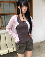 ノービス リブ クロップ カーディガン
