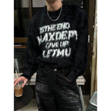 [Unisex] ヘビーアンゴラレタリングニット(2color)