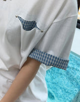 セレン チェック ロールアップ ショートスリーブ Tシャツ
