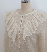 Revcell Ruffle Lace PuffBlouse (Sleeveless Set)