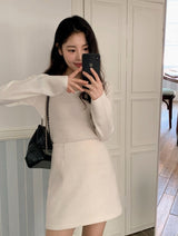 Basic U-neck Rib Puff Knit (5color)