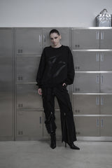[MADE / unisex ] レザーロゴパッチスウェットシャツ