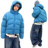 Oversized Welon-Slit Hooded Puffer Jacket