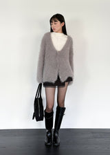 Yosen over fit buckle fur cardigan [2co]