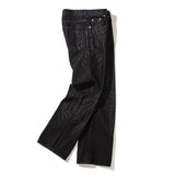 laser cowboy flare denim pants black