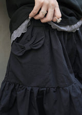 Bow Tiered Skirt - water resistant (black)