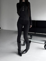 minimal pleated long sleeve T (3color)