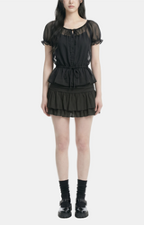 Elara Sheer Peplum Blouse