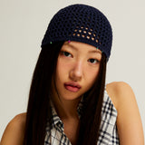Crochet Net Beanie (navy)