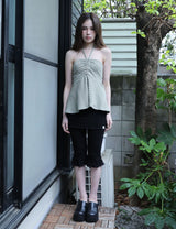 フリル カプリ スカートパンツ(BLACK)