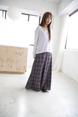 checke long flare skirt(3colors)