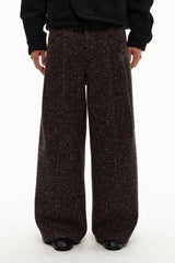 Double Pleated Tweed Trousers