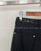 Ethnic Parts Black Wide Pants