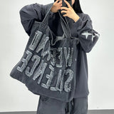 weekend denim shoulder bag