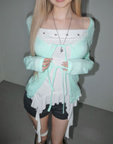 eyelet punch drop top(3 color)
