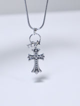 antique cross cubic necklace