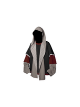 RELABEL Spatial Relationship (Three-layer Overlay) Three-colour Mixed Colour-woven Striped Detachable Scarf Hooded Fake Three-piece Washed Long-sleeved T-shirt
