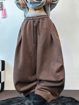 PARACHUTE TWO PINTUCK BALLOON LONG WIDE PANTS 🖤🩶💜🤎🩷5COLOR