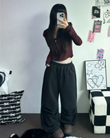 ツーピンタックパラシュートワイドパンツ 🤍🩶🖤4COLOR