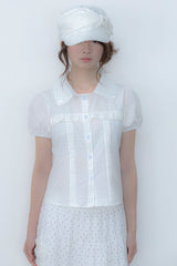 ウィングフリルブラウス(WHITE)