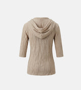 26SS★ [ EEUN MADE ] Twist Off-Shoulder Hood Knit