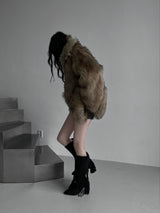 dual shade faux fur jacket (2color)