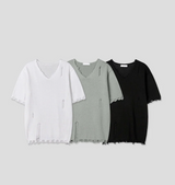 [S/S] Vacance damage v neck half knit(3color)