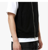 Crop Hooded Zip-up Vest Black
