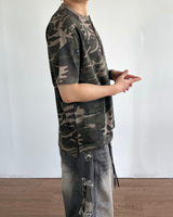 カモフラージュヘンリーネックショートスリーブTシャツ
