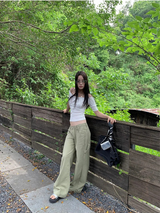 フラワーツーピースオフショルダーボタンショートスリーブTシャツ