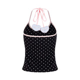 Della Gingham Heart Halter