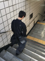 ピントクロップトラッカーニットジャケット