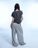 Grunge Claw Camo Eyelet Tee - Charcoal
