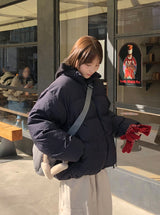 [unisex] ヒョカンチェックカラーマッチングウェロンパディングジャンパー