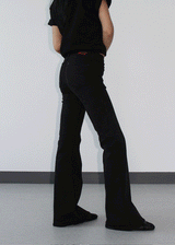 HIP SHIRRING BOOTS CUT PANTS