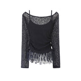 Riena Lace Shirring Sheer Top 232841783