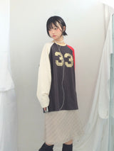 Number-printed color long sleeve