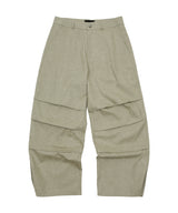  Dual-Tuck String Pants Beige