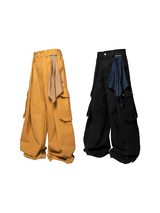 RELABEL 24AW バタフライレスト 取り外し可能なスクエアスカーフ プリーツシルエット 立体テーパード ドライワックススラックス