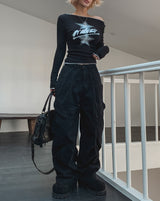 Koiz Pintuck Diagonal Balloon Cargo Pants