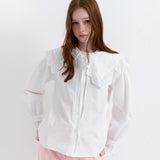 Wide Collar Blouse White