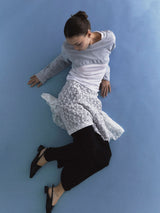 Floral Lace Midi Skirt_White