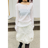 PUMPKIN STRING SKIRT : IVORY