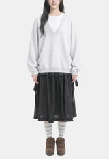 Deep V-Neck Loose Sweatshirt