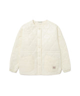 Women’s Collarless Quilted Jacket Light Yellow